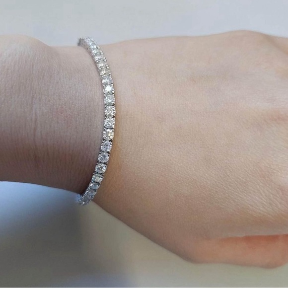 Oceans Fine Jewelry Jewelry - Oceans Fine Jewelry Moissanite 3mm 925 Silver Bracelet 16mm 6.25” S, 17mm 7.0” M